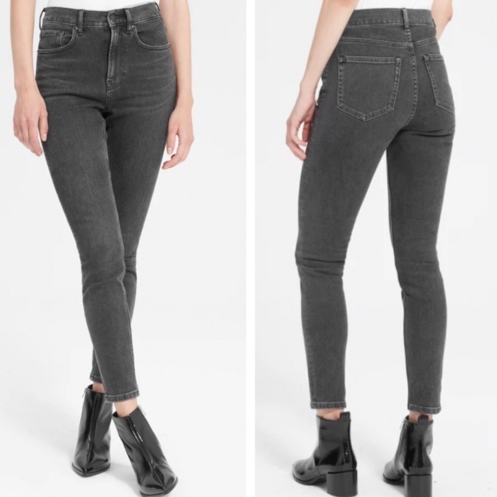 EVERLANE NWT THE HIGH RISE SKINNY JEAN WASHED BLACK 23 TALL